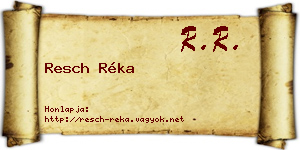 Resch Réka névjegykártya